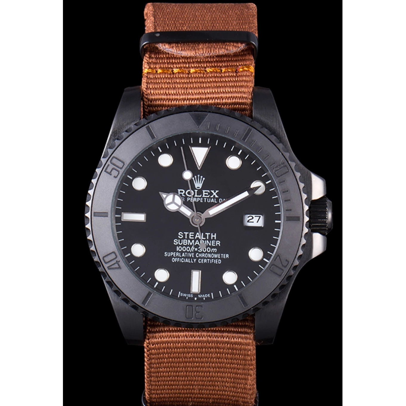 Rolex aaa copy Submariner Fabric Brown STEALTH Rolex Band MK rl426 IV 621388 0706